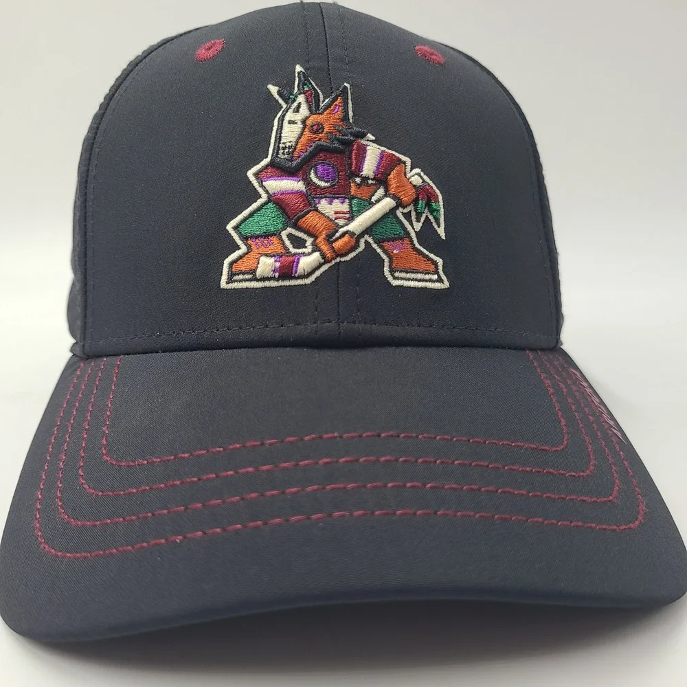 Arizona Coyotes Hat Fitted S-M Fanatics Black‎ NHL Hockey Kachina Phoenix Men
